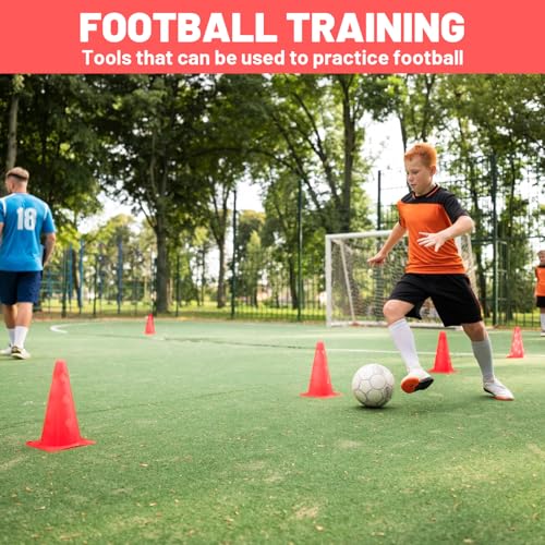30 Pack 7 Inch Plastic Traffic Cones Sports Training Agility Marker Mini Cones for Soccer, Skating, Football, Basketball, Indoor and Outdoor Games Sports Practice Equipment