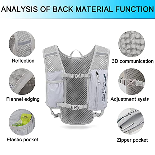 INOXTO Running Hydration Vest Backpack,Lightweight Insulated Pack with 1.5L Water Bladder Bag Daypack for Hiking Trail Running Cycling Race Marathon for Women Men