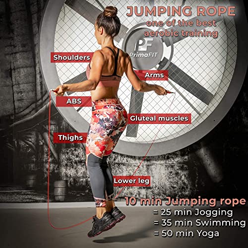 Jump Rope Pro Speed Skipping Rope Adjustable Adult Jumping Rope Weighted Aluminium Handles for Double Dutch Boxing Workout Crossfit Exercise Fitness Spare Cable Weights Protectors Carry Bag