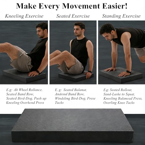 High-Density Balance Pad, Extra Large Balance Pad for Physical Therapy, TPU Foam Balance Board for Rehabilitation Stability Workout Knee and Ankle Exercise