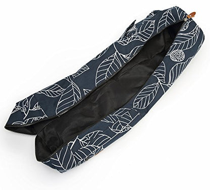 Canvas Yoga Mat Bag with Adjustable Strap & Pockets, Full-Zip Travel Gym Tote for Women & Men, Fits 1/4" & 1/3" Thick Mats, Lightweight Carrier for Yoga, Studio, Workout, Outdoor Use
