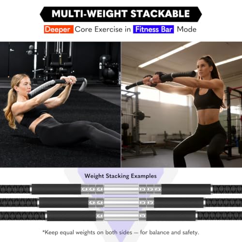 X2 Ropeless Battle Ropes Adjustable Weight, Convertible to Fitness Bar - color: X2 Add-On Weights