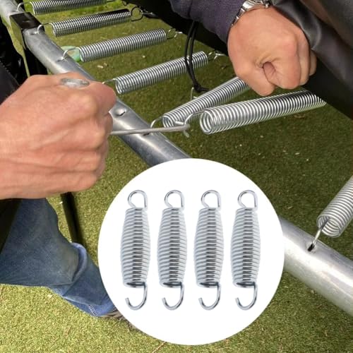 6 Pack Trampoline Springs Replacement 5.5 Inch Heavy Duty Stainless Steel Fitness Rebounder Extension Spring for Outdoor Trampolines Recreational Indoor Exercise Trampoline Mini Trampoline