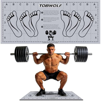 31.5'' X 13.8'' Non-Slip Squat Mat with Foot Position, Pro-Grade Exercise Mat Great for Squats, Leg and Lunges, Improving Muscle Activation, Versatility and Safety, Ideal for Home Fitness Enthusiasts - color: Grey
