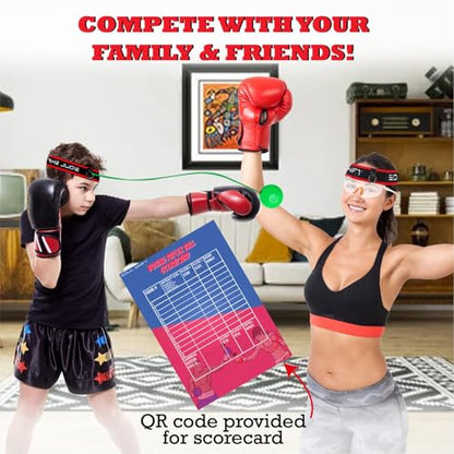Soul Shift - Boxing Reflex Ball – Dual Competition Set | 2 Adjustable Headbands + 2 Training Balls + App Included | Speed, Agility & Hand-Eye Coordination for Adults & Kids | MMA Training Equipment