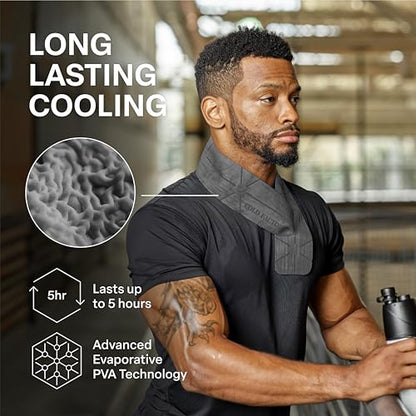 COLD FACTOR Instant PVA Cooling Towels, Cooling Neck Wraps, Gray, 3 Pack - color: Gray