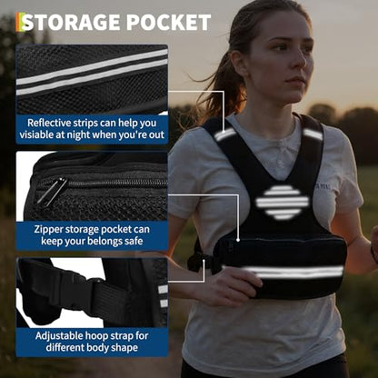 Adjustable Weighted Vest, Neoprene Weight Vest for Jogging,Walking, Running with Reflective Strips and Mesh Pockets