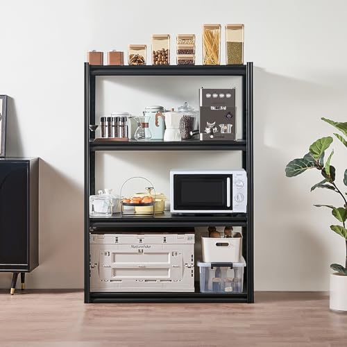 VEVOR Storage Shelves, 2400 lbs, 4 Tier Garage Storage Shelving, 20" D x 40" W x 57" H Adjustable Metal Shelves for Garage Shelves Utility Rack Shelf, Ideal for Kitchen, Warehouse, Basement, Black - size: 20" D x 40" W x 57" H