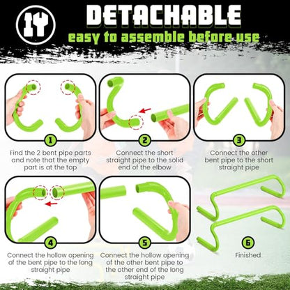 Training Hurdles Equipment Speed Agility Detachable 18.5'' for Athletes Soccer Basketball Obstacle Courses Workout 5 Pcs