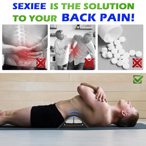 Back Stretcher, Pneumatic Inflatable Lumbar Support Board with Hand Pump & Release Valve, Stepless Height Adjustment, Decompression-Style Stretching, Cracking Device Alternative (Green)
