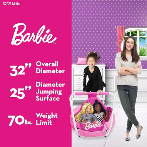 Capelli Sport - Barbie Hearts Indoor Mini Trampoline with Handle for Toddlers
