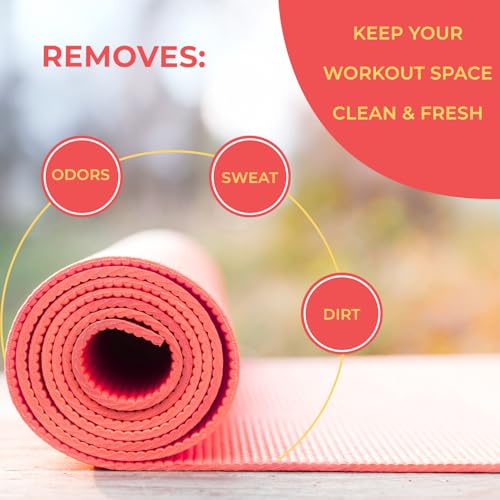 SwaytAway Fitness Mat Cleaner Concentrate – 32oz/Make 4 Gal - No-Slip No-Residue Citrus Essential Oil Formula – USA Made Aromatherapy Yoga Mat Spray for Home & Studio – Natural Cleaning Solution