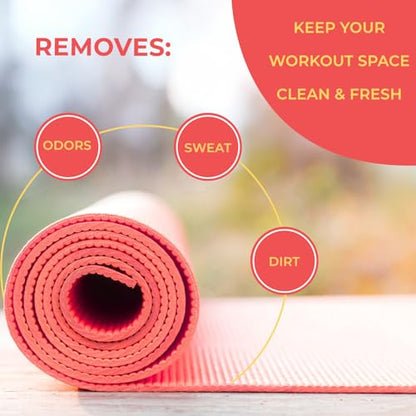 SwaytAway Fitness Mat Cleaner Concentrate – 32oz/Make 4 Gal - No-Slip No-Residue Citrus Essential Oil Formula – USA Made Aromatherapy Yoga Mat Spray for Home & Studio – Natural Cleaning Solution