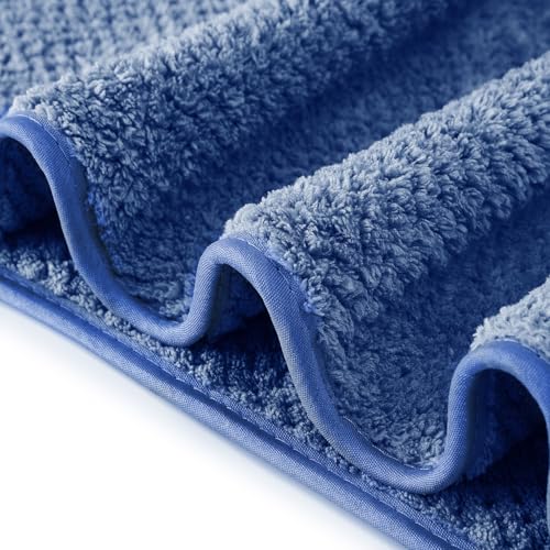 6 Pack Washcloth Set Towels - Quick Drying & Absorbent Microfiber Gym Towels 13x13 inches - Lightweight & Thin Yoga Towels - Multi-Purpose Camping Towels for SPA, Hotel & Bathroom, Blue