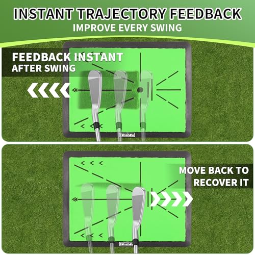 Golf Hitting Mat, Swing Path Feedback Golf Training Mat, 16"x12" Extra Replaceable Practice Mat, Indoor Outdoor Golf Swing Detection Mat, Ideal Golf Gifts for Men & Women Home Backyard Use