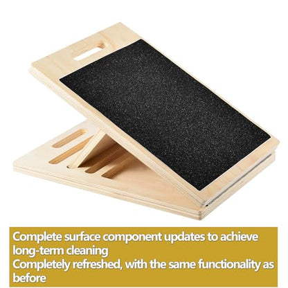 Non-Slip Sandpaper Board Fit Slant Board for Calf-Stretching, Wooden Incline Wedge Stretcher, Balance Block Replacement - size: 12.6×11