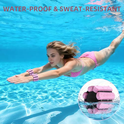 Wrist Ankle Weights for Women Men 2lbs /Pair - Adjustable Arm Leg Pilates Weights Weighted Bangles Wristbands for Gym, Yoga, Strength Training Fitness Workout