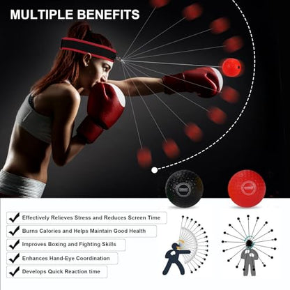 Dermasy® Upgraded Boxing Reflex Ball, Boxing Training Ball with Headband Perfect for Reaction, Punching Speed, Fight Skill, Fitness, Newst Boxing Equipment