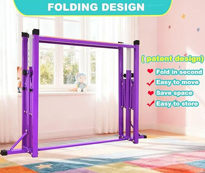 MARFULA Gymnastic Kip Bar for Kids Teens Ages 3-25 of All Gymnastic Levels - color: Purple (Bar with Mat - 8 Ft Base)