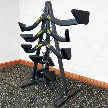 BLUSLM Lat Pull Down Bar Gym Accessory Rack, Lat Pulldown Attachments Cable Attachment Storage Rack for Mag Grip - Home Gym Fitness Heavy Duty A-Frame Stand - color: S-ZHIJIA