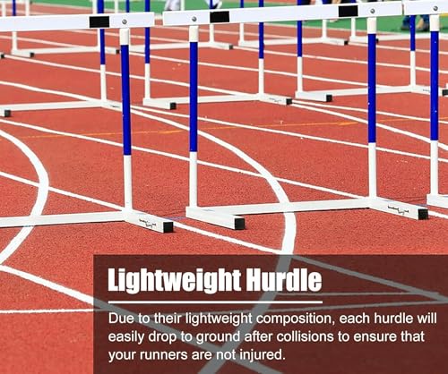 Track and Field Hurdles for Adult Athletes, Adjustable Height 30-42in Agility Hurdles, Outdoor Workout Training Pole Set, Professional Hurdle