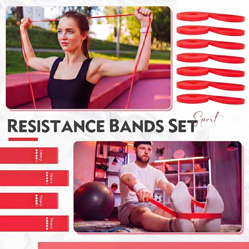 Outus 20 Pcs Resistance Bands Set 10 Resistance Loop Exercise Bands 10 Pull Up Strength Training Physical Therapy for Women Men Home Gym Workout Pilates Yoga Glutes Leg Full Body