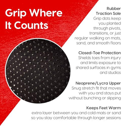 Grip Socks for Wrestling, BJJ & MMA, Closed-Toe Non-Slip Socks with Rubber Sole for Mats, Yoga, Home, Hospital - size: 10-11