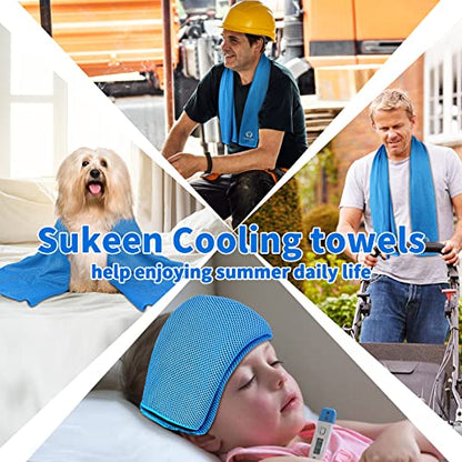 Sukeen Cooling Towel (40"x12") for Neck & Head - Soft Breathable Chilly Sweat Towel for Yoga, Golf, Gym, Camping, Running, Workout & More Activities