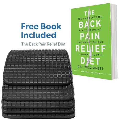 (Grey) + The Back Pain Relief Diet Book, Lower & Upper Back Stretcher For Lumbar Support, Spine Alignment & Back Pain Relief By Dr. Sinett
