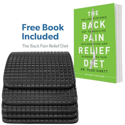 (Grey) + The Back Pain Relief Diet Book, Lower & Upper Back Stretcher For Lumbar Support, Spine Alignment & Back Pain Relief By Dr. Sinett