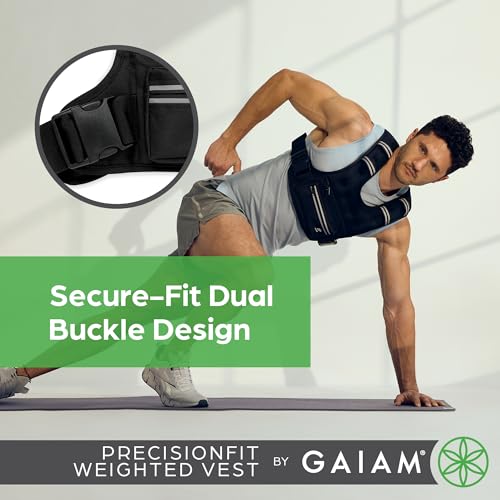 Gaiam Weighted Vest for Women and Men, Adjustable Weighted Workout Vest for Walking, Running, Strength Training