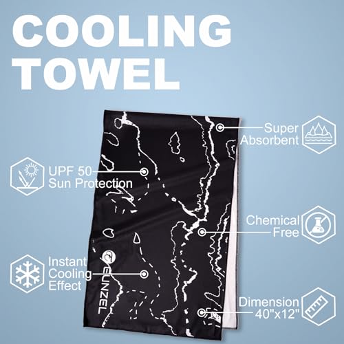 Eunzel Cooling Towel, Ice Towel for Neck, Soft Microfiber Chilly Towel Stay Cool for Sports, Yoga, Running, Gym, Workout, Biking, Camping & Outdoor Activities 40"x12"