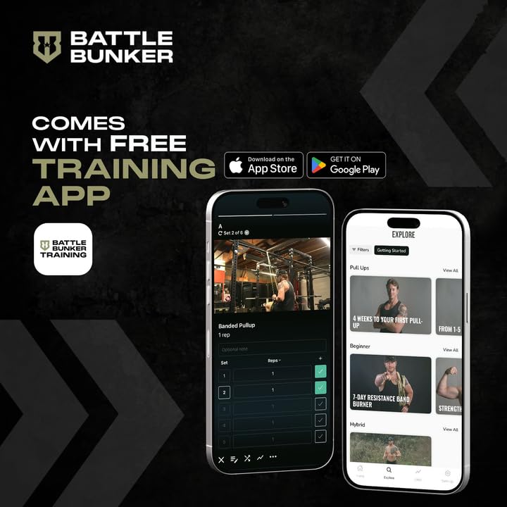 Battle Bunker Resistance Bands for Working Out - Heavy Duty Pull-Up Assist