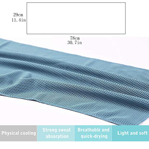 INNOLIFE 6 Pack Cooling Towels Breathable Ice Towel for Sports, Gym, Fitness, Running, Hiking, Yoga - Blue - color: Blue