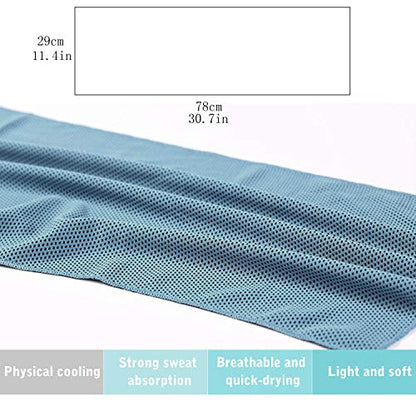 INNOLIFE 6 Pack Cooling Towels Breathable Ice Towel for Sports, Gym, Fitness, Running, Hiking, Yoga - Blue - color: Blue
