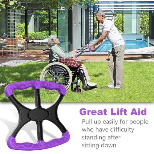 Lift Assists Standing Aid-Handicap Bar with No-Slip Grip Handles, Portable Contact Grip Lift Assist Foot Standing Mobility Aid, Help Elderly Seniors Handicapped Transfer Assistant(Purple)