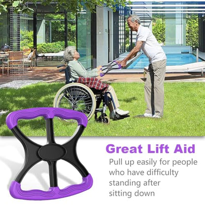 Lift Assists Standing Aid-Handicap Bar with No-Slip Grip Handles, Portable Contact Grip Lift Assist Foot Standing Mobility Aid, Help Elderly Seniors Handicapped Transfer Assistant(Purple)