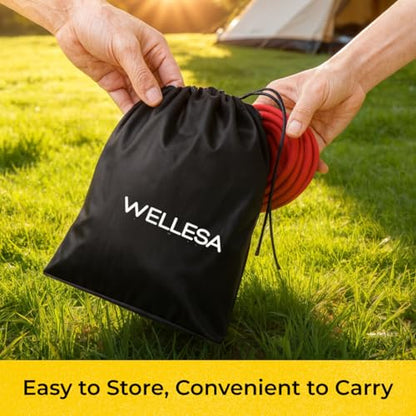 Wellesa 11Pc Resistance Bands Set for Exercise, Stretching and Workout Toning Tube Kit with Foam Handles, Door Anchor, Ankle Strap and Long Carry Bag for Men, Women