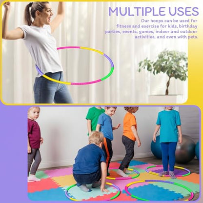 Toy Hoop Detachable Plastic Hoops Exercise Equipment Toy Adjustable Rings for Sports Party Game Dance Pet Training - color: Multicolor
