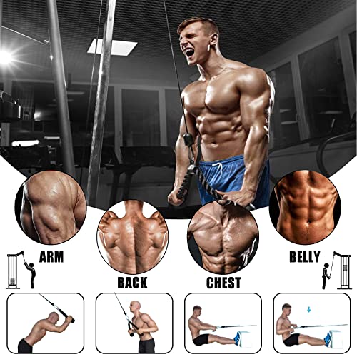 LAT Pulley System for Home Gym – Strength Training Fitness Equipment Cable Machine for Triceps, Biceps, Back & Shoulder Workouts - color: Cable