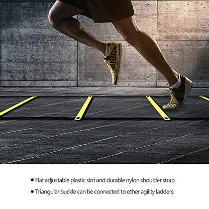 Agility Ladder Speed Training Ladder Footwork, with Adjustable Flat Rungs Nylon Strap and Ground Nails for Soccer Football Fitness Speed Training - color: 4 Meters and 8 Rung