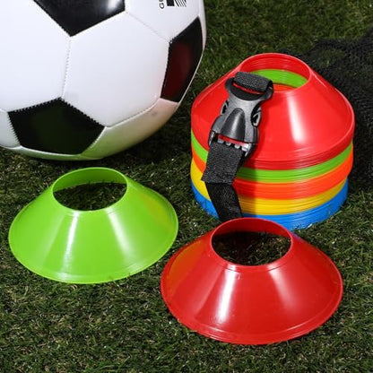 MAQUITA 100 Pcs Mini Soccer Cones for Agility Training, 5 Inch Sport Cones with Carry Bag - Football Practice Equipment