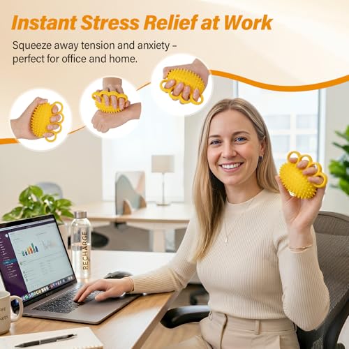 Fanwer Hand Exercise Stress Ball - Grip Strength Trainer, Hand Strengthener for Physical Therapy, Finger Strengthener, Squeeze Ball for Rehabilitation & Hand Massage, for Adults, Seniors & Disabled