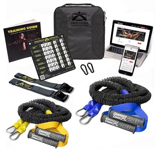 Crossover Symmetry Shoulder System Includes Two Sets of Resistance Bands Attachments Training Guide Exercise Chart Online Workouts for Home Fitness Rehab Rotator Cuff Exercises
