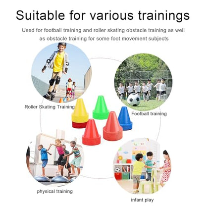 OUKENS Training Marker Cones, 10pcs 3 Inch Mini Sports Cones Football Training Sports Equipment Roller Skating Barriers Plastic Marker Holder Accessory for Fitness Practice