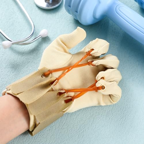 Deluxe Traction Exercise Glove Finger Flexion Exercise Glove for Handed Rehabilitation Increasing Strength Flexion of Joints and Fingers, Hand Exerciser, Small/Medium(Left)