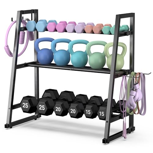 Dumbbell Rack Stand Only, Adjustable Weight Rack for Home Gym, Capacity Weight Storage Stand, Kettlebell & Dumbbell Organizer, Space-Saving Fitness Equipment Rack