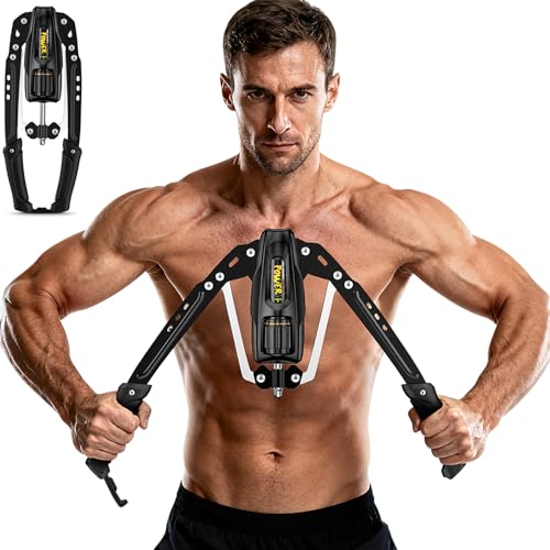 Twister Arm Exerciser - 22-440LBs Adjustable Resistance for Home Gym, Full Body Muscle Trainer for Chest, Shoulder & Arm Strength Building, Portable & Foldable - color: Black