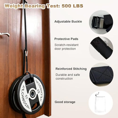 Door Anchor Strap for Resistance Bands Exercises, Multi Point Anchor Gym Attachment for Home Fitness, Portable Door Band Resistance Workout Equipment, Easy to Install, Punch-Free, Nail-Free