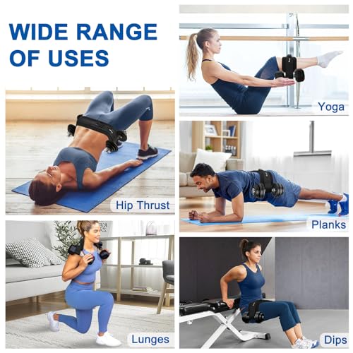 Hip Thrust Belt, Hip Thrust Belt for Dumbbells Heavy, Booty Belt for Hip Thrust with 6.5mm Thick Non-slip Padding & 400lbs Load-Bearing, Hip Thrust Band for Gym, Home Workouts, Dumbbell, Kettlebells